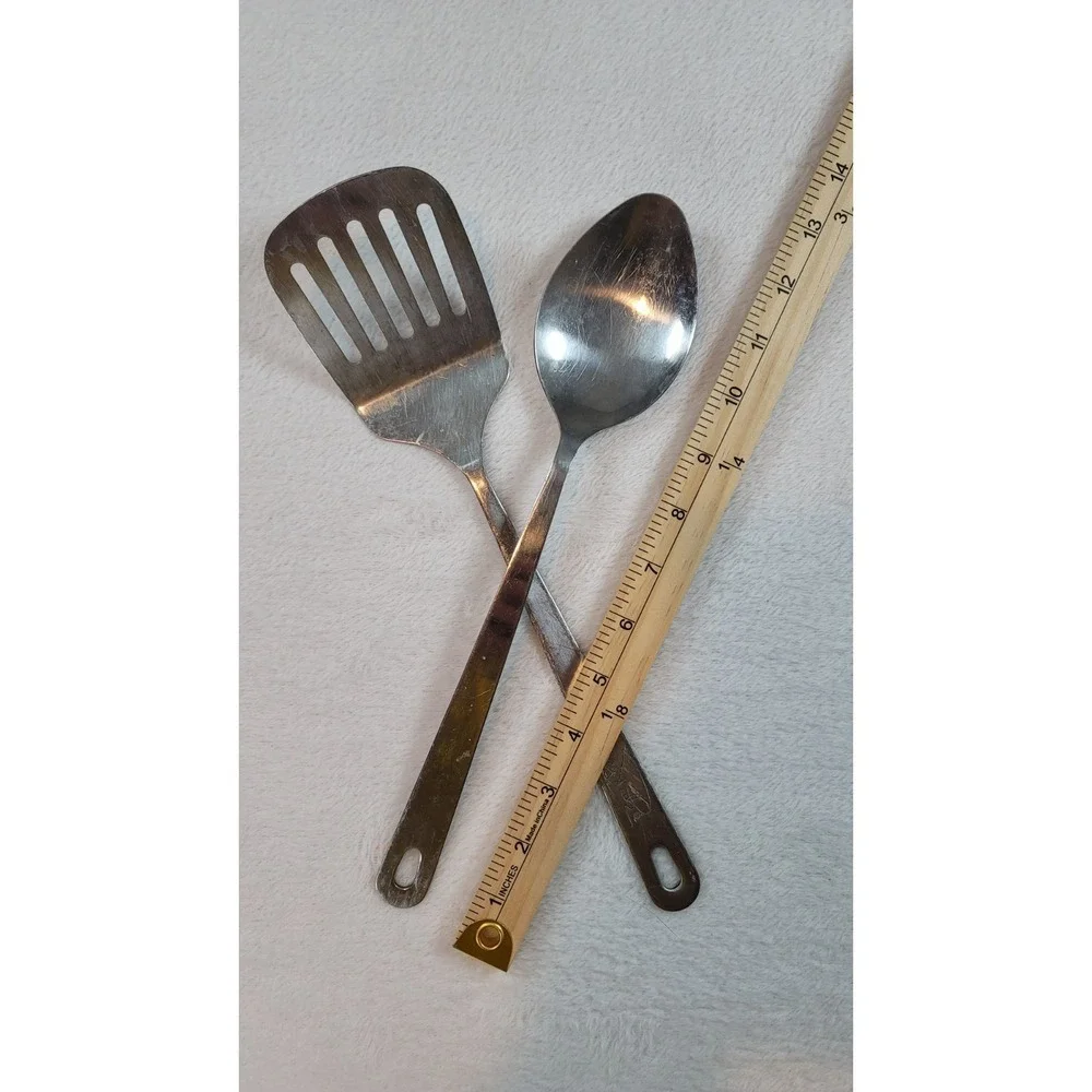 Wolfgang‎ Puck Bistro Cookware Set Stainless Steel Slotted Spatula & Spoon